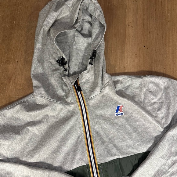 KWay Waterproof Jacket LE VRAI 3.0 Gray Size Medium Packable Lightweight READ - Picture 1 of 12